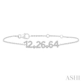 1/4 Ctw '12.26.64'  Date Diamond Bracelet in 10K White Gold